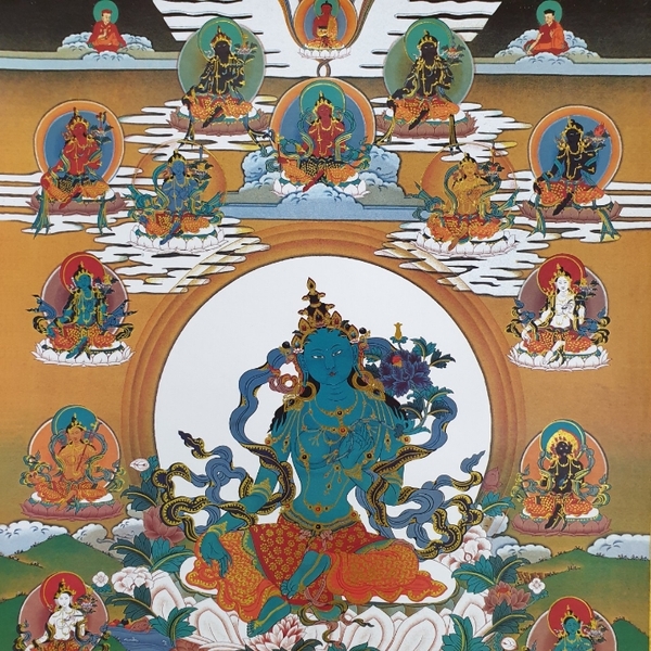 Tranh Thangka Tara Lục Độ Mẫu_120x80cm